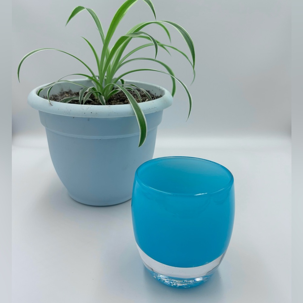 NWT GLASSYBABY Handblown Glass Votive “ CABO” Candle Holder With Sticker